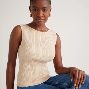 Quince Cotton Cashmere Ribbed Tank